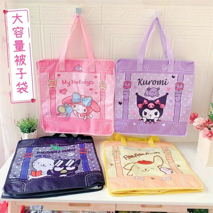 Kuromi KT Twin Star Fashion Anime Travel Duffels Portable Cartoon Handbag Makeup Clothing Storage Bag Luggage Bags Unisex Gift