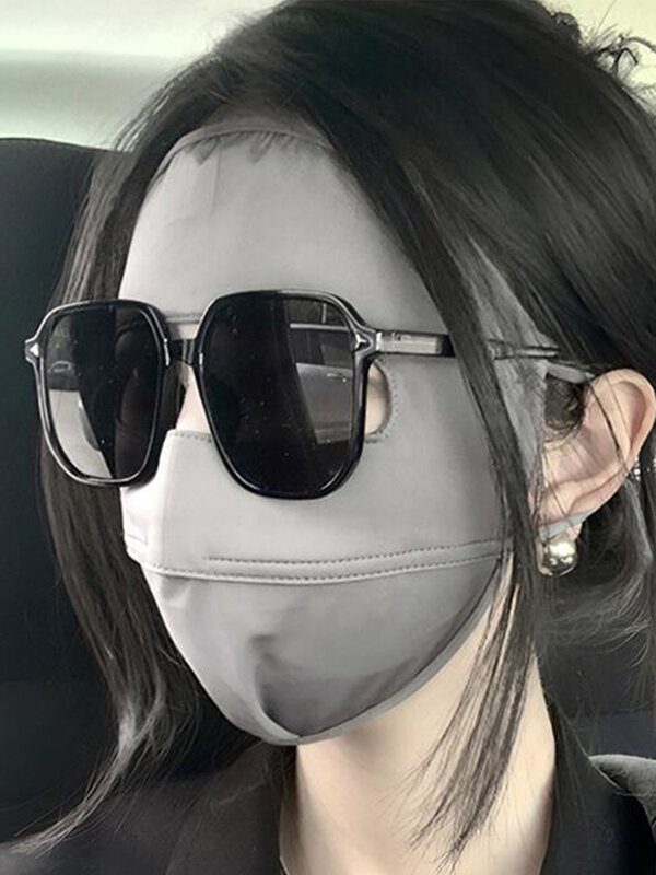 Mascarilla protectora solar de una pieza, máscara facial antiultravioleta de vinilo para exteriores, sombra antipolvo, verano y otoño