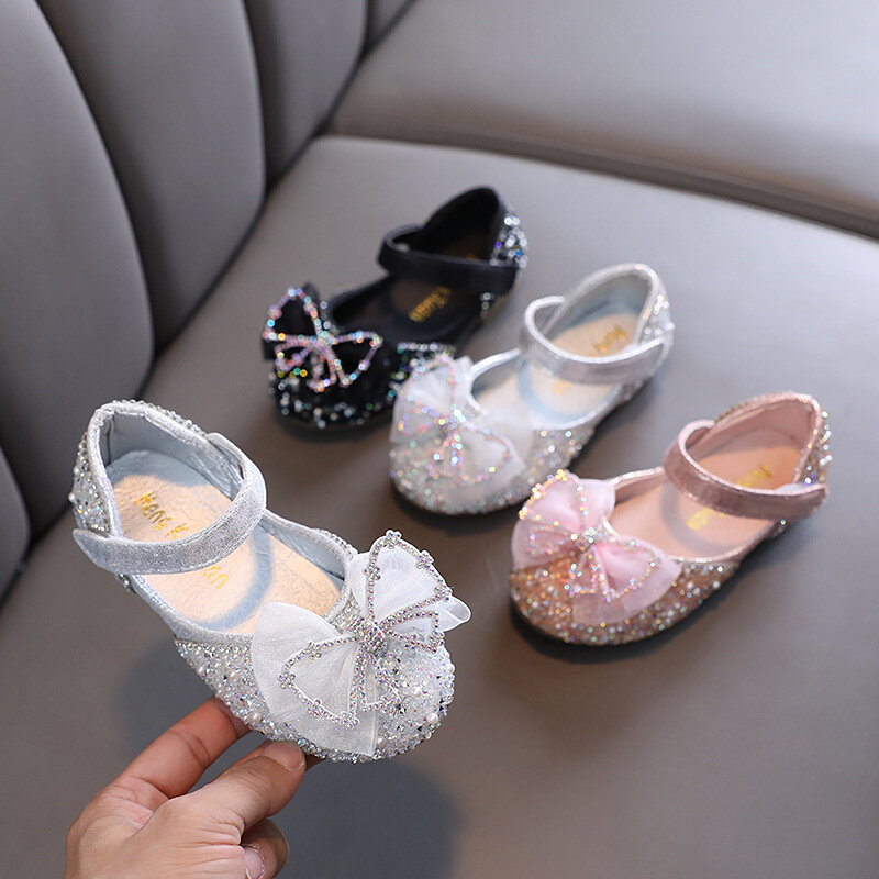 Girl Mary Janes Shoes Fashion Party Children Pink Princess Casual Leather Shoes Versatile Kid Spring Autumn Non-slip Flats Shoes