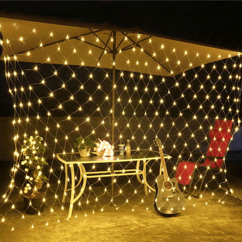 Lampu setrip pancing multifungsi LED, lampu untai jaring memancing tahan air luar ruangan dekorasi Festival Natal pesta taman peri