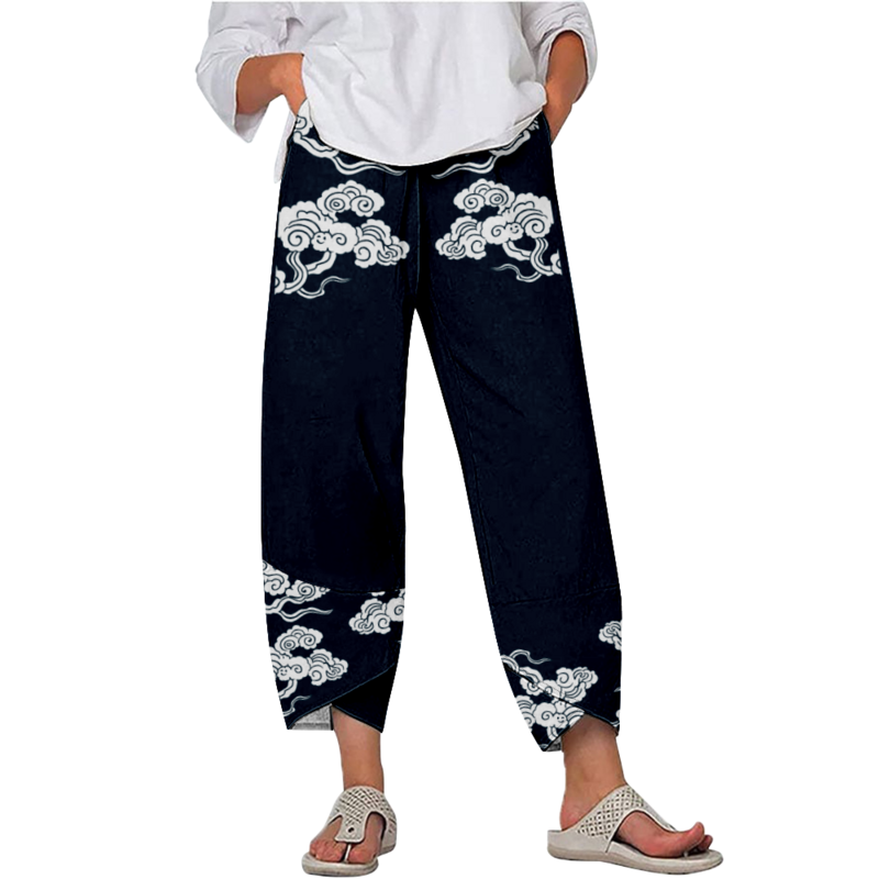 Celana pantai Streetwear wanita bergaya Y2k pakaian tren Sweatpants longgar Capri Jogger wanita pantalone De Mujer musim panas
