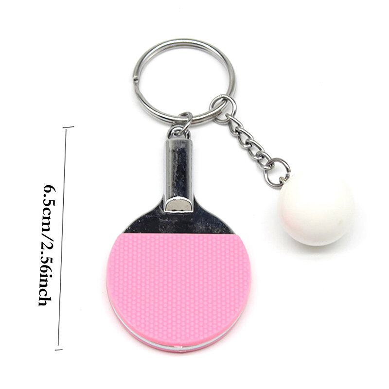Table Tennis Pendants Keychain Ping-Pong Bat Key Ring Jewelry Ball Sports Fans Souvenirs Creative Cute Pingpong Pendant Keychain