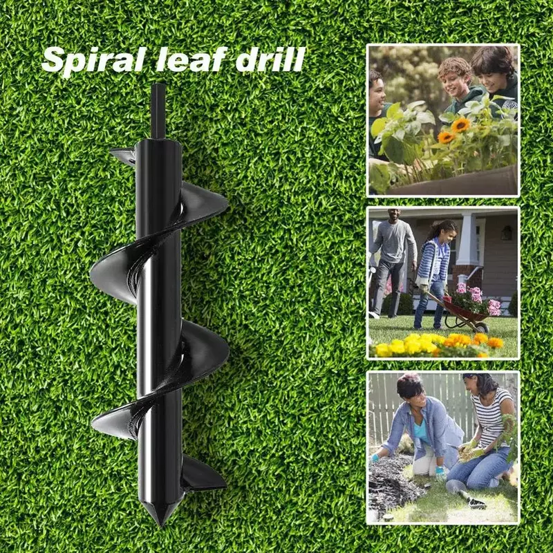 DIY Carbon Steel Planter Garden Auger Spiral Drill Bit Flower Planting Hole Digger Drill Bit Yard Gardening Bedding Planting
