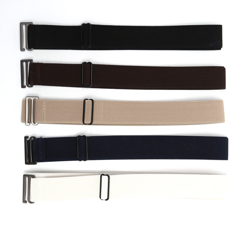 Cinturón Invisible elástico de talla ajustable para mujer, cinturón de cintura con hebilla plana, banda elástica delgada para pantalones vaqueros