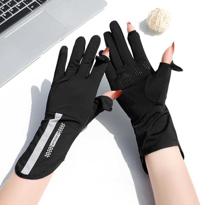 Zonnebrandcrème Ijs Zijde Handschoenen Zomer Outdoor Sport Training UV-Bescherming Covers Koele Anti-Uv Rijden Ademende Touchscreen Wanten