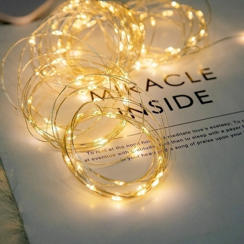 Guirlande lumineuse LED en fil de cuivre, 10 pièces, 6 pièces, féerique, décoration d'arbre de noël, fête de mariage, bricolage, 2022