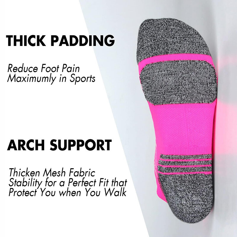 Confezione da 5 calzini sportivi da donna alla caviglia calzini a compressione da corsa atletici per le donne calzini morbidi con linguetta a taglio basso e accogliente