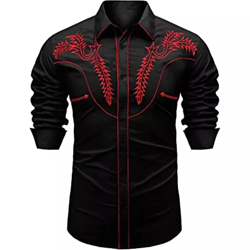 Men's Western Shirt Tribal Fashion Casual High Quality Material 2023 New Suit Plus Size Spring Summer Party Men's Clothing