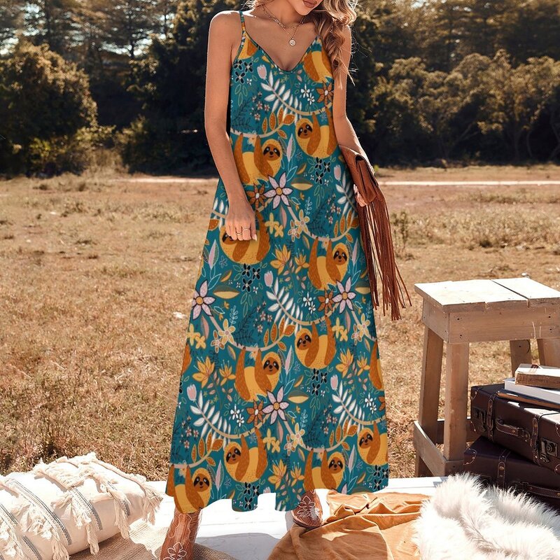 Счастливое Платье в стиле бохо для ленивецов без рукавов с цветочным рисунком, летнее женское платье 2023, элегантные и красивые женские платья