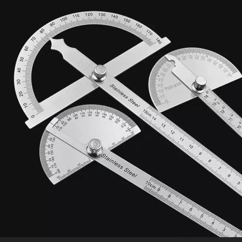 Goniómetro transportador de acero inoxidable, regla de Metal, multiángulo Regla de medición, herramienta de carpintería, buscador de ángulos, goniómetro
