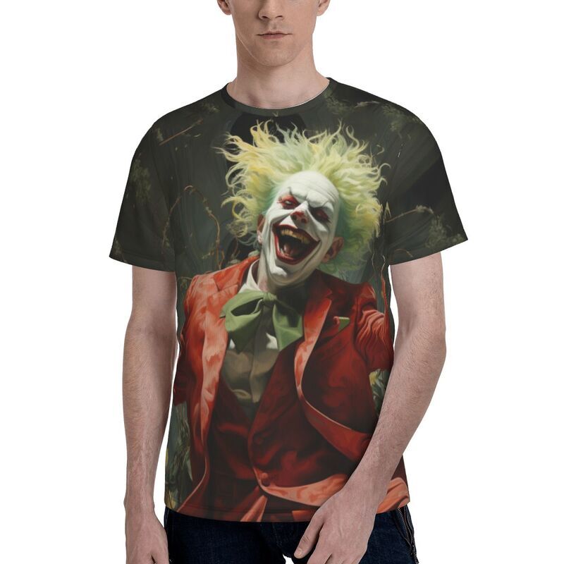 Camiseta con estampado de payaso en 3D para hombre, camiseta fresca y transpirable, ropa de manga corta, tendencia informal de moda, Top Y2K