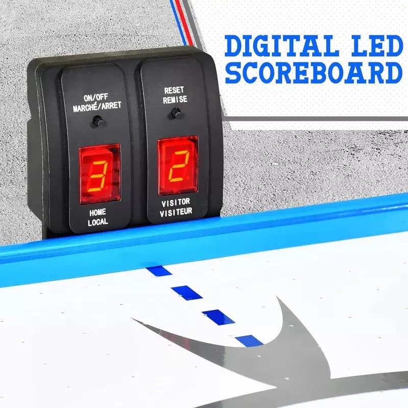 Serenelife 58 "Air Hockey Spel Tafel Met Sterke Motor, Digitale Led Scorebord, Puck Dispenser En Complete Accessoires
