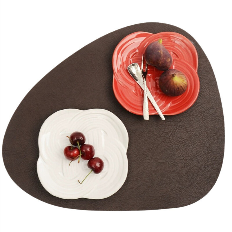 PU Leather Thickening Heat Insulation Dining Table Mat Waterproof Oil Proof Western Food Mats Hotel Table Decoration Accessories