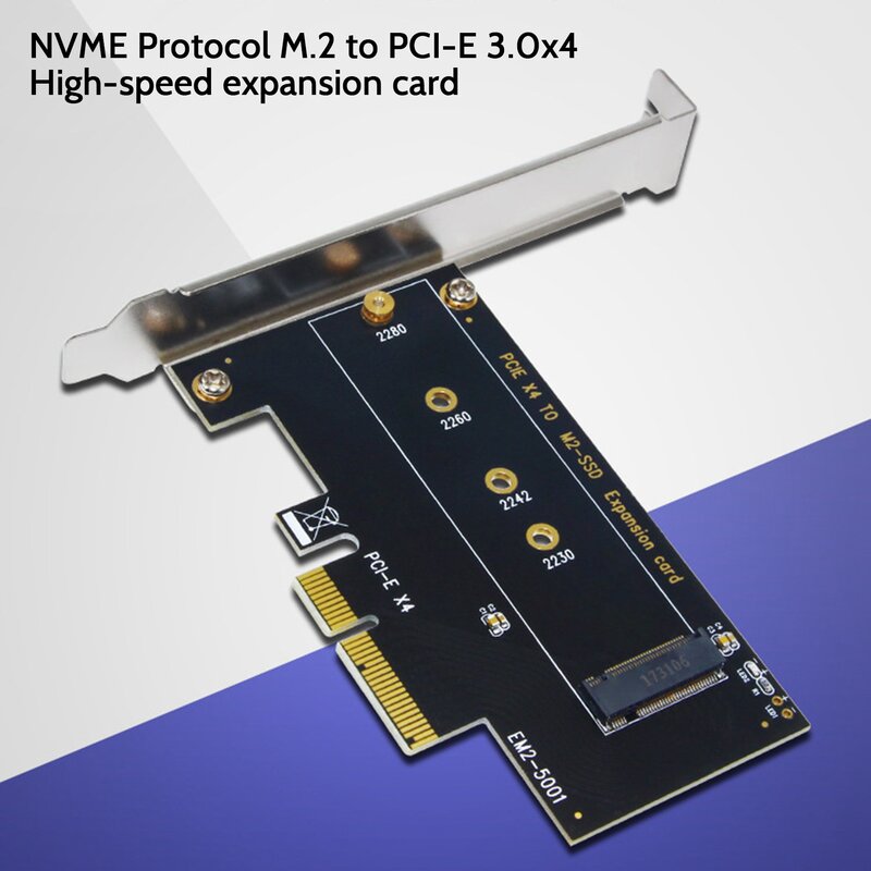 Carte Riser adaptateur PCIE vers M.2 NVcloser, type clé NGFF SSD, PCIE vers PCIE 3.0, 4X, 6,000