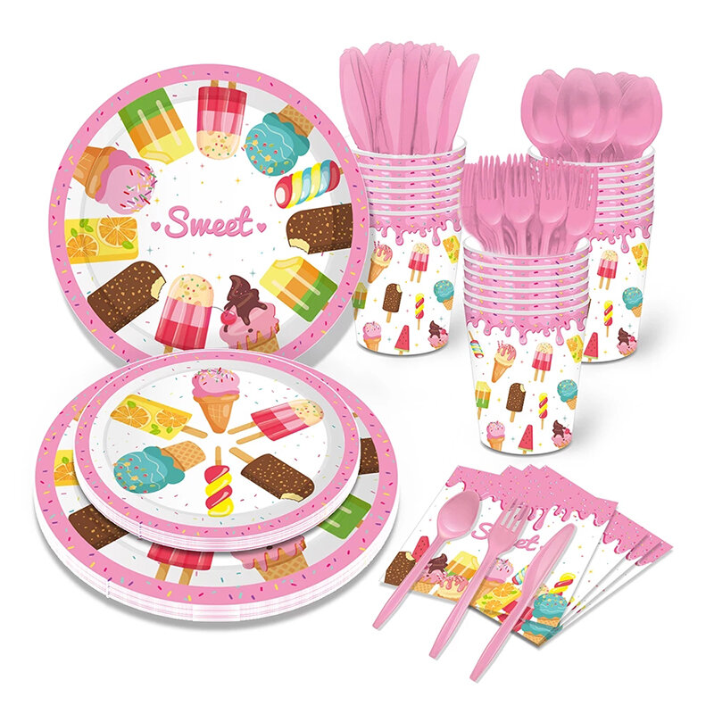 Декоративные Детские игрушки для дня рождения бумажные тарелки и стаканы, флага, одноразовая посуда для детского праздника