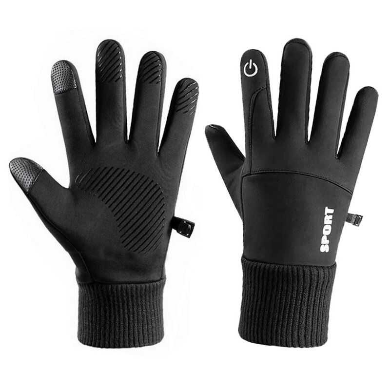 Sarung tangan hangat musim dingin, sarung tangan jari penuh tahan air bersepeda olahraga luar ruangan sepeda motor ski layar sentuh sarung tangan bersepeda bulu 2023
