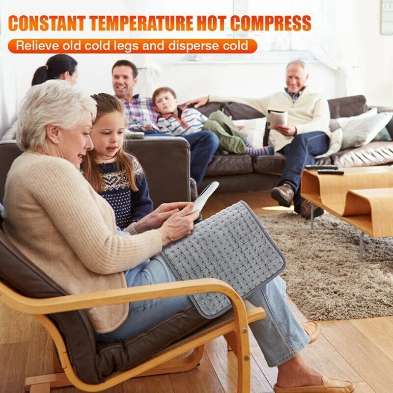 Almofada de aquecimento elétrico, Hot Compress, temperatura constante, EU Plug, 3 Timing, 10 níveis, 60x30cm