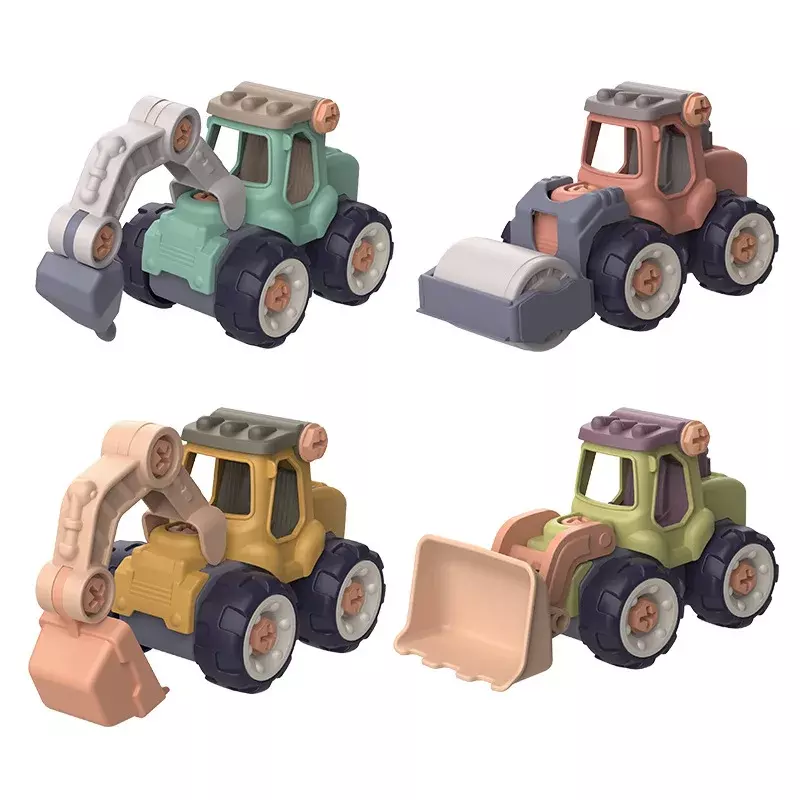 Juguetes de vehículos de ingeniería de 4 estilos, excavadora de construcción de plástico, Tractor, camión volquete, modelos de excavadora, Mini regalos para niños, juguete DIY