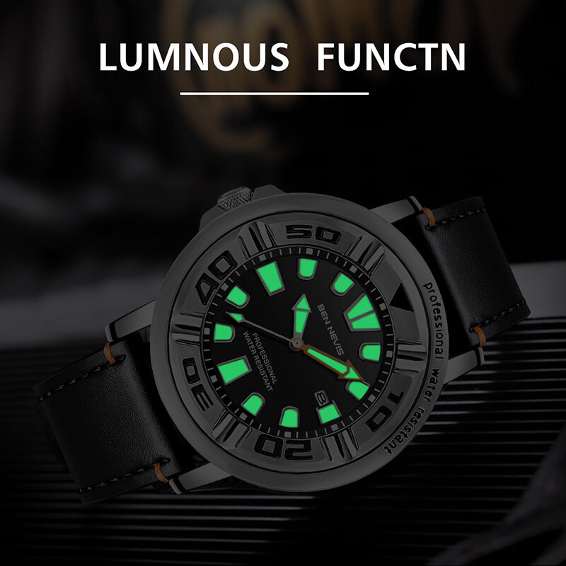 2023 Autumn New Business Men's Quartz Watch Waterproof Sports Fashionable Glow Watch Gift