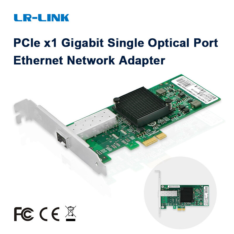 Carte réseau PCIe Gigabit LR-LINK, Port unique SFP NIC basé sur la puce Intel I350, adaptateur LAN Ethernet PCI Express x1