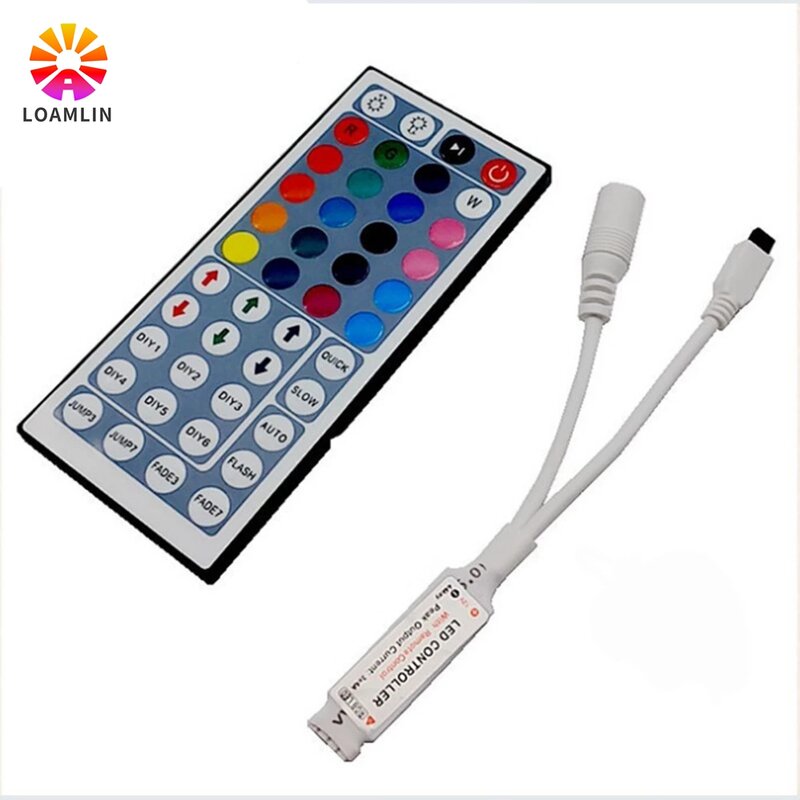 Kontroler LED 44 klucz LED na podczerwień kontroler RGB kontroler oświetlenia LED na podczerwień zdalna regulacja ściemniania DC12V 6A dla Smd3528 5050 RGB LED