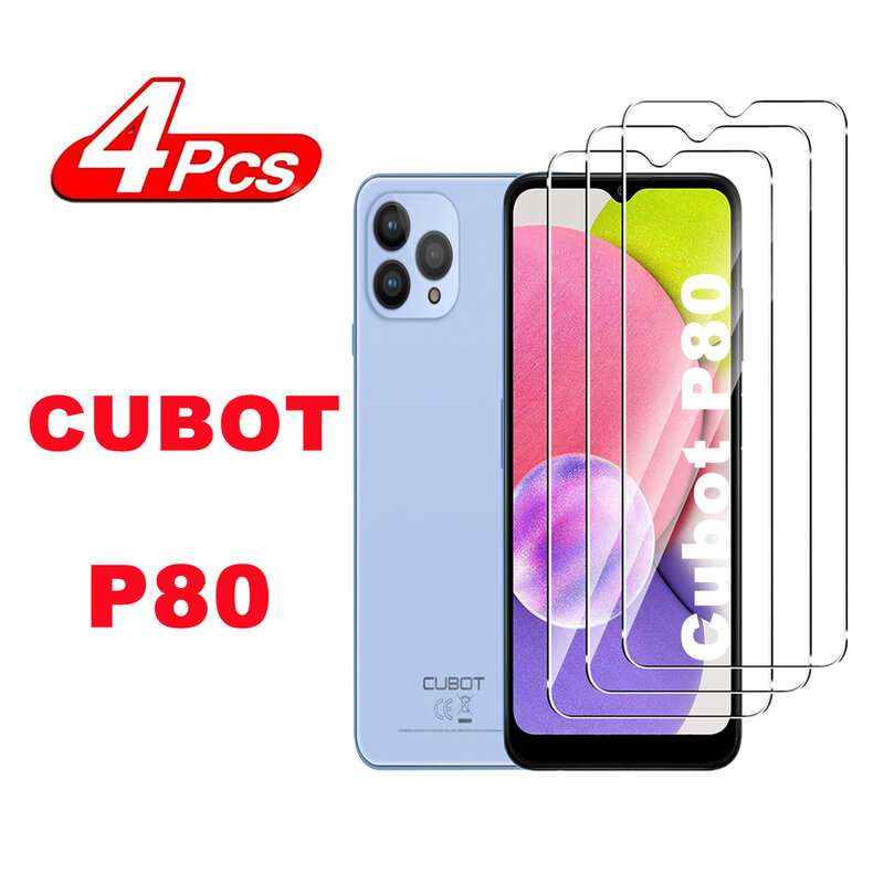 2/4Pcs 9H Tempered Glass For Cubot P80 Screen Protector Glass Film