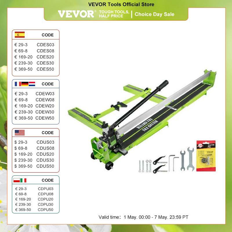 VEVOR 800/1000/1200mm Manual Tile Cutter Steel Frame Tile Cutting Machine with Laser Guide Hand Tool for Ceramic Floor Tiles