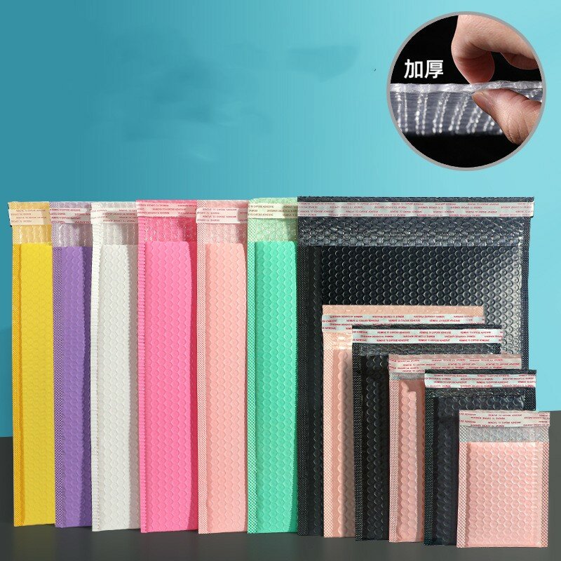 Kolorowe koperty z bąbelkami worek foliowy samoprzylepne koperty bąbelkowe opakowanie na prezent duże rozmiary torby przewozowe dla małych firm