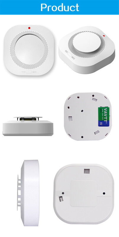 Detector de humo inalámbrico para el hogar, sistema de alarma de 433MHZ, sistema de seguridad para el hogar, protección contra incendios y humo
