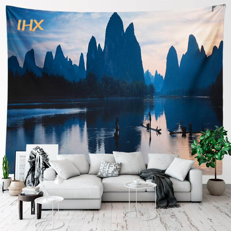 Scenery Mountain Tree Cloth Wall Tapestry Aesthetic Room Decor  Landscape Forest Tapestry Wall Hanging Bedroom Home Decoration