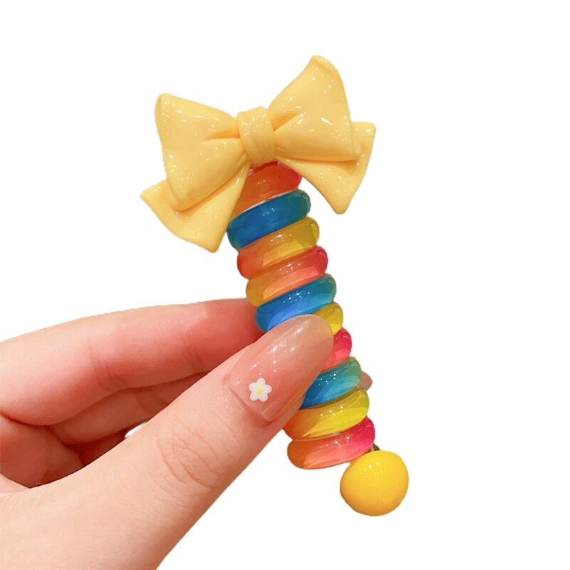 Simpatici elastici per capelli per bambini Scrunchies colorati per coda cavallo Dropship stile filo telefonico