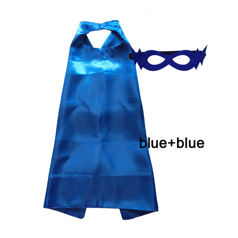 Superhero Capes with Mask REVERSIBLE Two Colored Child Cape Birthday Party Favor Satin Solid Capes Boys Girls Satin Capes