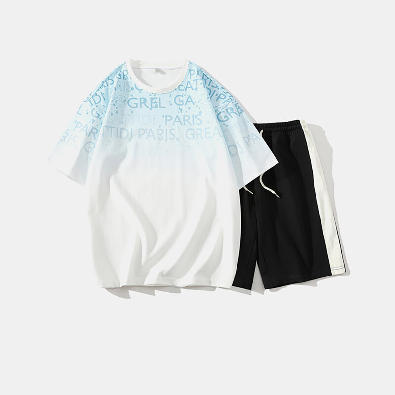 Conjunto de camiseta atlética para hombre, jersey de manga corta con solapa informal, camiseta con cremallera, pantalones cortos, conjuntos de 2 piezas, trajes deportivos sólidos