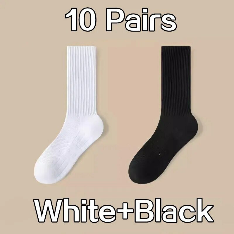 10 Pairs Thick-Soled Moisture Wicking Sports Socks with Cushioned Bottoms Perfect for Running and Professional Sports