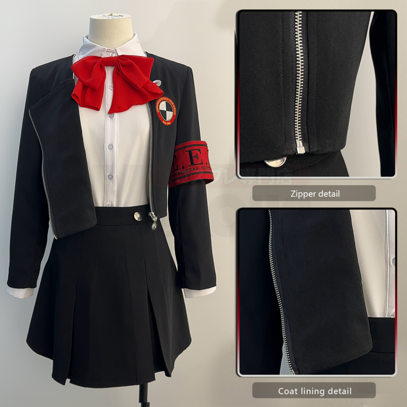 HOLOUN Game P3 Aegis Cosplay Costume Gekkoukan High School Uniform Embroidery Suit Skirt Shirt Daily Wearing Gift