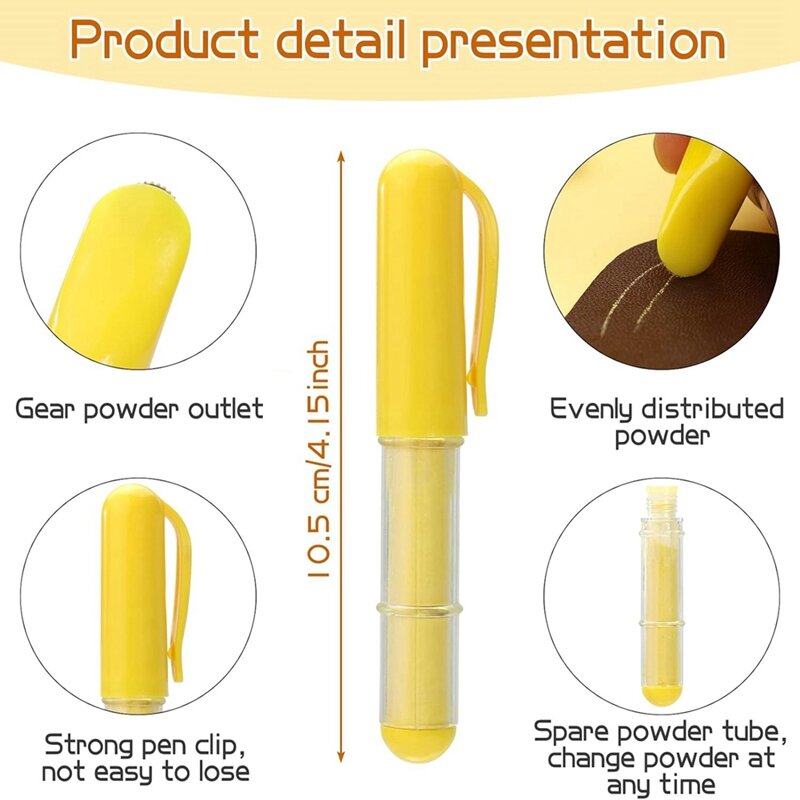 キルティングと縫製用のファブリックチョークマーカー、詰め替え可能な鉛筆、黄色、耐久性、縫製チョークマーカー