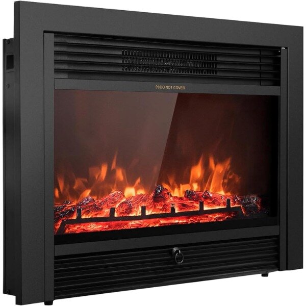 Giantex 28.5" Electric Fireplace Insert, Wall Recessed/Mounted, Freestanding Fireplace with Remote Control
