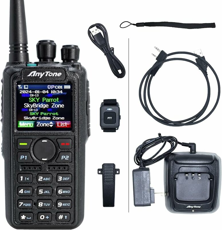Dual Band DMR/Analog 7W VHF, 6W UHF-Gratis $97 kursus pelatihan-Bluetooth PTT