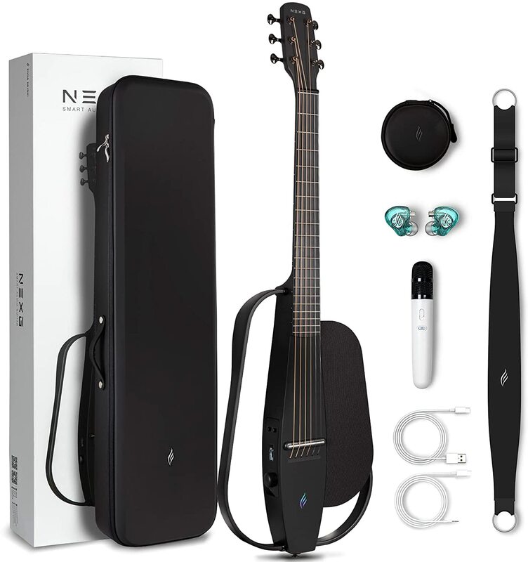 Enya nexg guitarra de áudio inteligente 38 Polegada fibra carbono guitarra com caso/microfone sem fio/cabo de áudio/cinta/cabo de carregamento