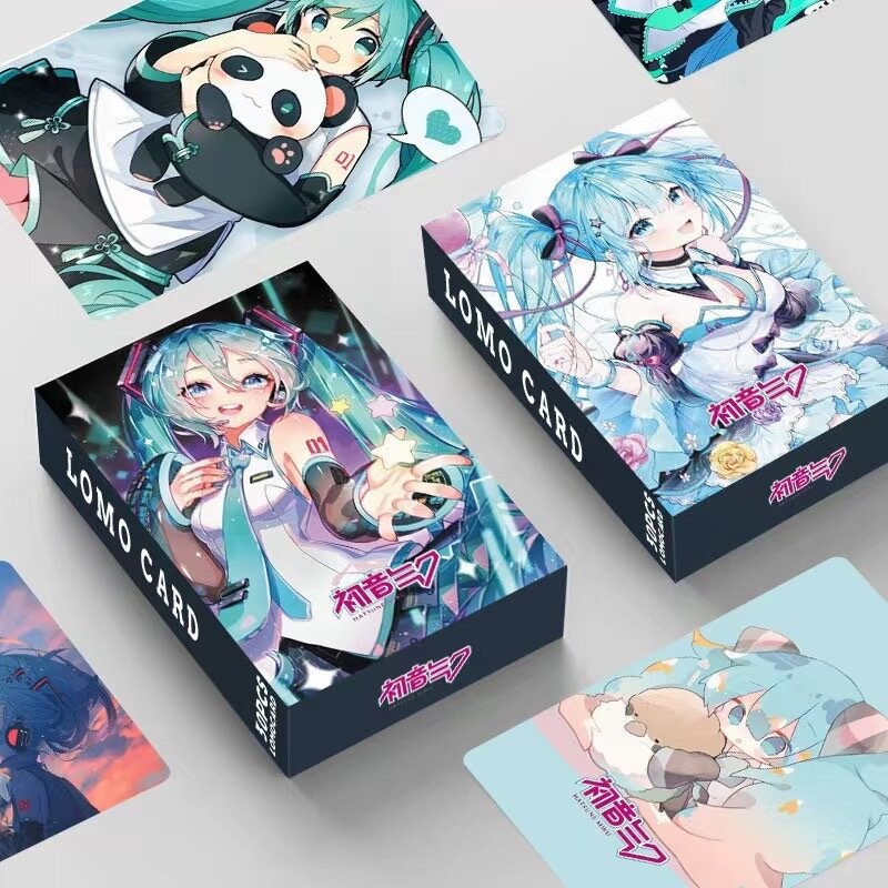 Hatsune-Tarjeta Lomo de Anime japonés Miku, 1 paquete/30 juegos de cartas pequeñas con postales, Mensaje, foto, regalo, juguete de colección para fanáticos