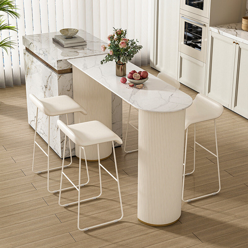 Mesas de Bar nórdicas Para Sala de estar, muebles de decoración de lujo Para el hogar, color blanco, minimalistas