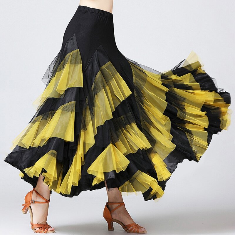 Lady Ballroom Dance Skirts Women Waltz Modern Dancing Skirts Tango Performance Costume National Standard Dance Skirts