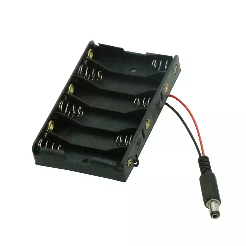 Caja de soporte de batería para arduino Moudle, 6x AA, 6x AA, 9V, cable DC 5,5x2,1mm, enchufe, 1 piezas