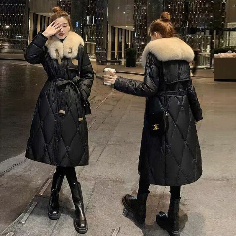 Winter Oversize Puffer Jacket  Coat Women Fur Collar Down  Fashion Pocket Thickened Warm Loose  R474