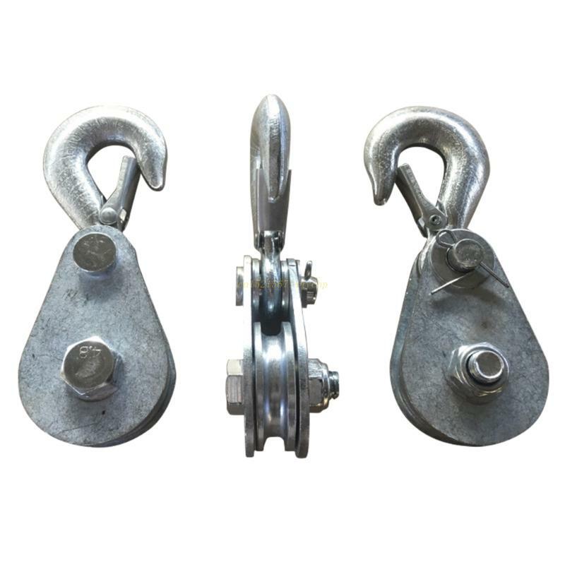 1000KG 800KG Hoist Block Wire Rope Lifting Pulley Block Towing Wheel with Hook Drop Shipping