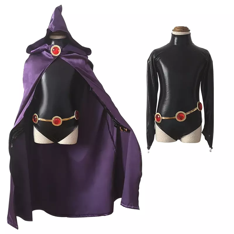 Adult Anime Titans Raven Cosplay Costumes Jumpsuits+Cloak+Belt Party Halloween Fancy Ball Suit