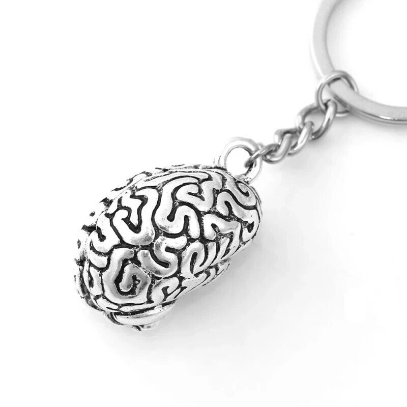 Porte-clés Organes Atoologue 3D, Organe Cerveau à la Mode pour Porte-clés, Pendentif Éléments du Corps Humain Neurologue, Bijoux