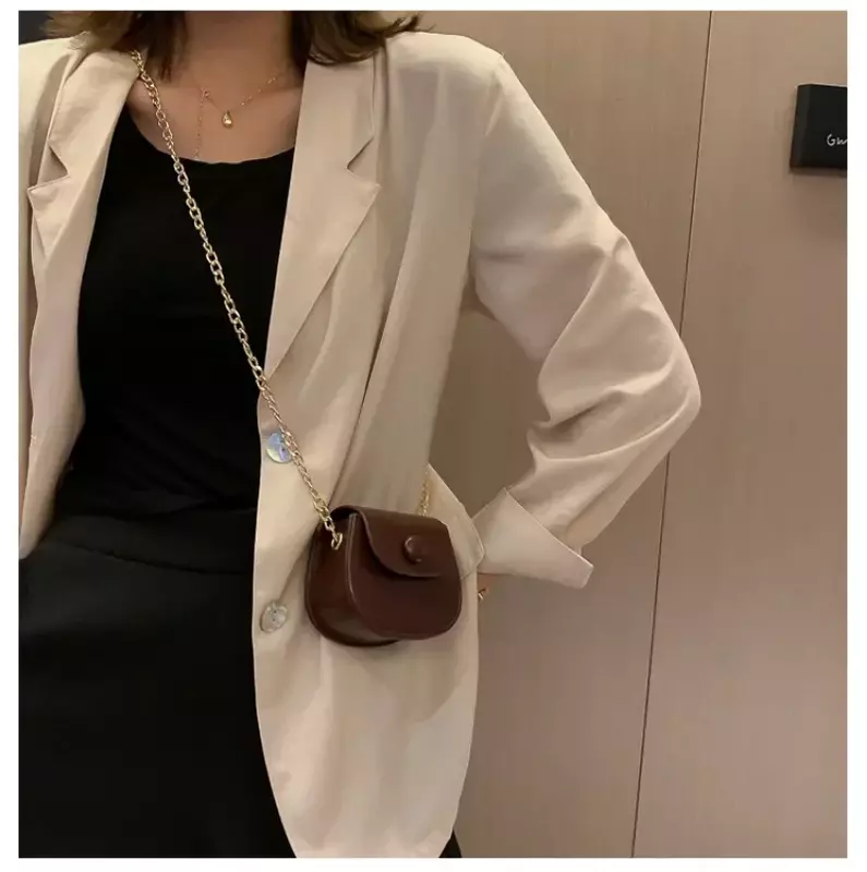 Donna nuova Mini borsa a tracolla moda tinta unita catena borsa a tracolla piccolo auricolare rossetto borsa di immagazzinaggio borse custodie