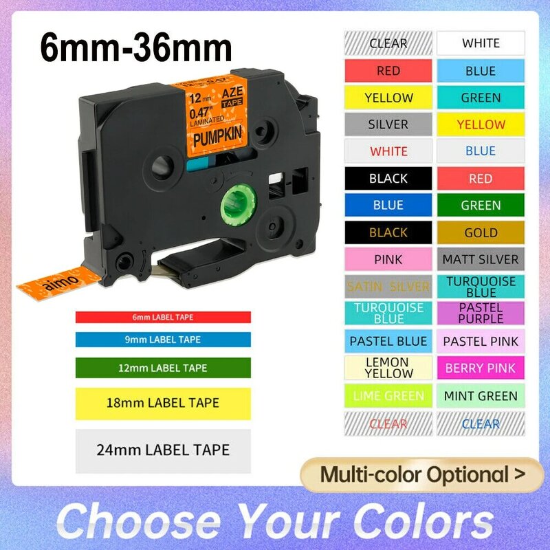 Nastro per etichette 31 colori TZe-231 TZ 234 nastro per etichettatura laminato a cartuccia Fit Brother P-touch Label Maker PT-E105 1010 H101C D210