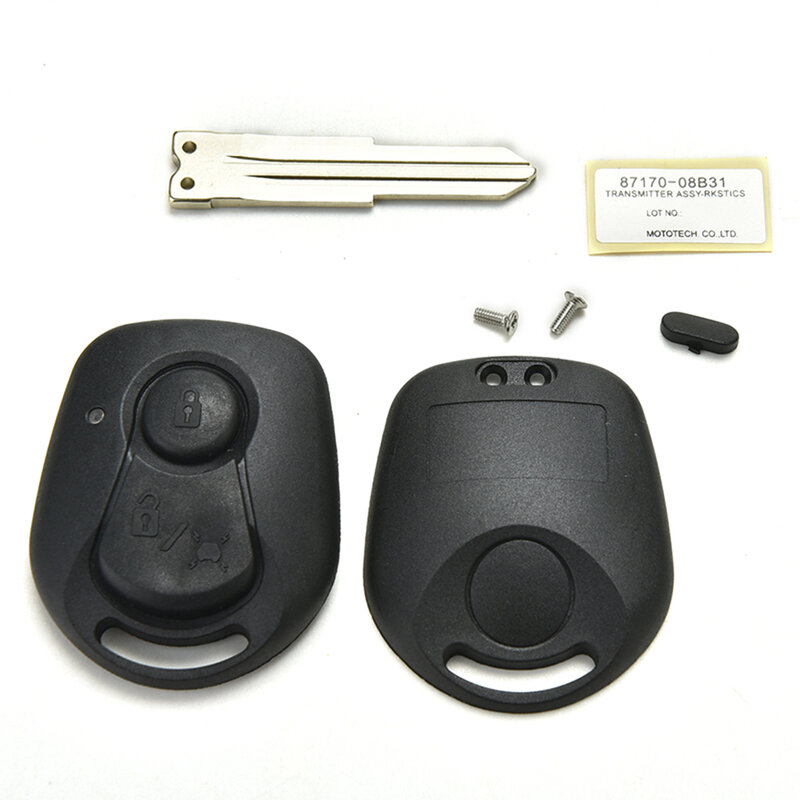Lâmina chave remota com logotipo para SSANGYONG, ACTYON, KYRON, REXTON, descortinar a lâmina, tampa da chave FOB, substituição, 2 botões